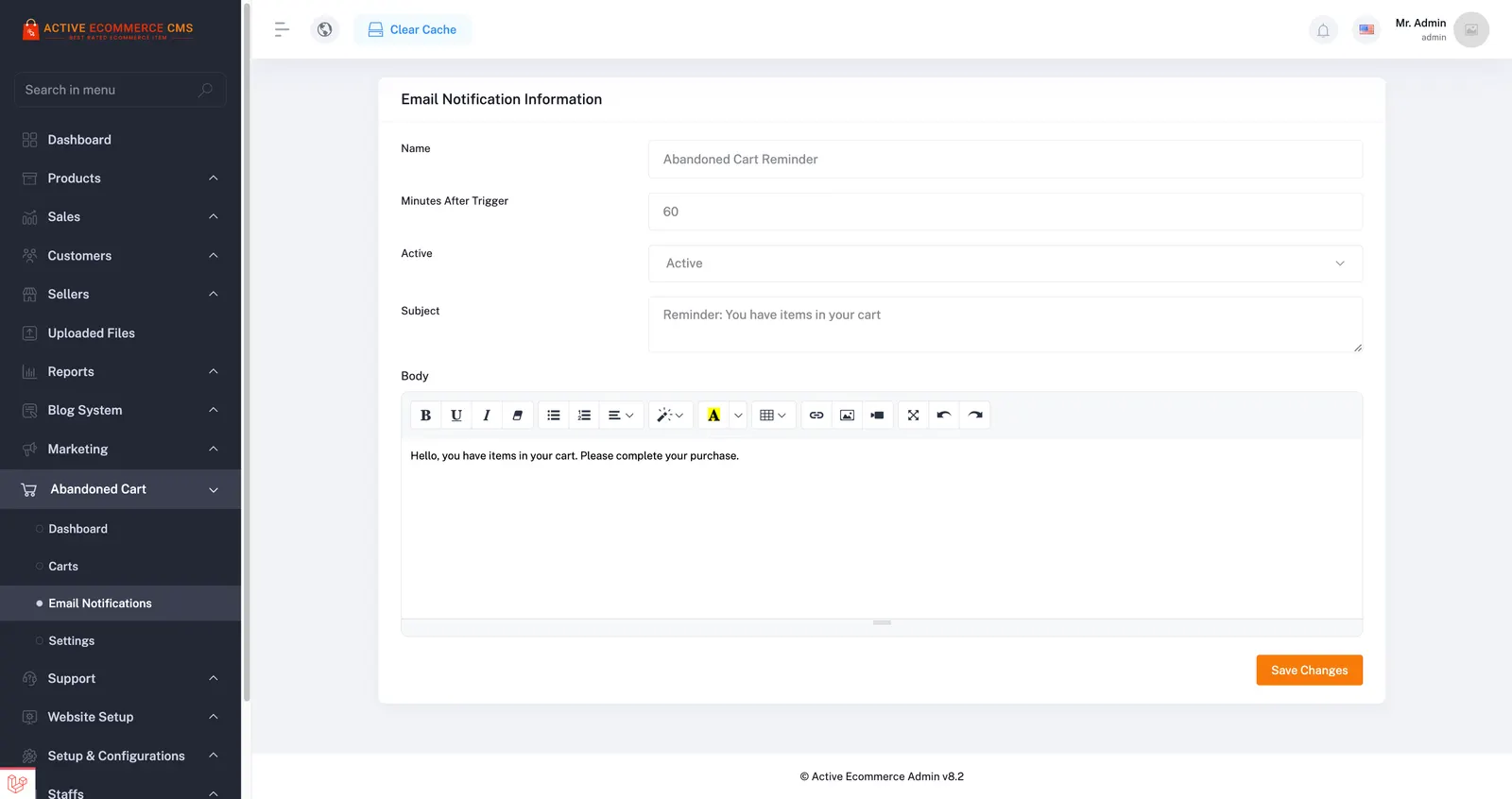 Active eCommerce Abandoned Cart Add-on screenshot 3 of 5