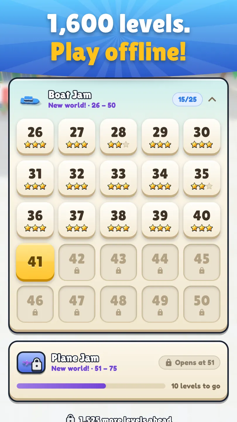 Cars to Rockets: 1,600 levels, play offline. The level map