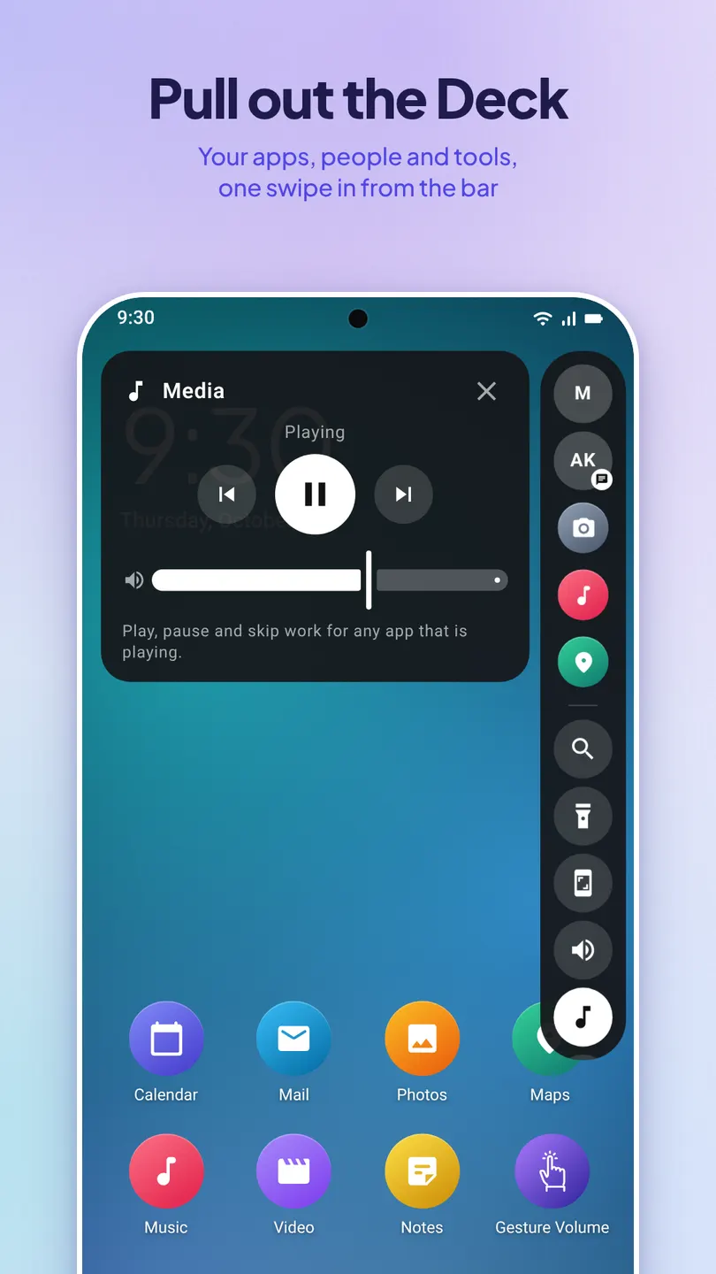 Pull out the Deck: your apps, people and tools, one swipe in from the bar