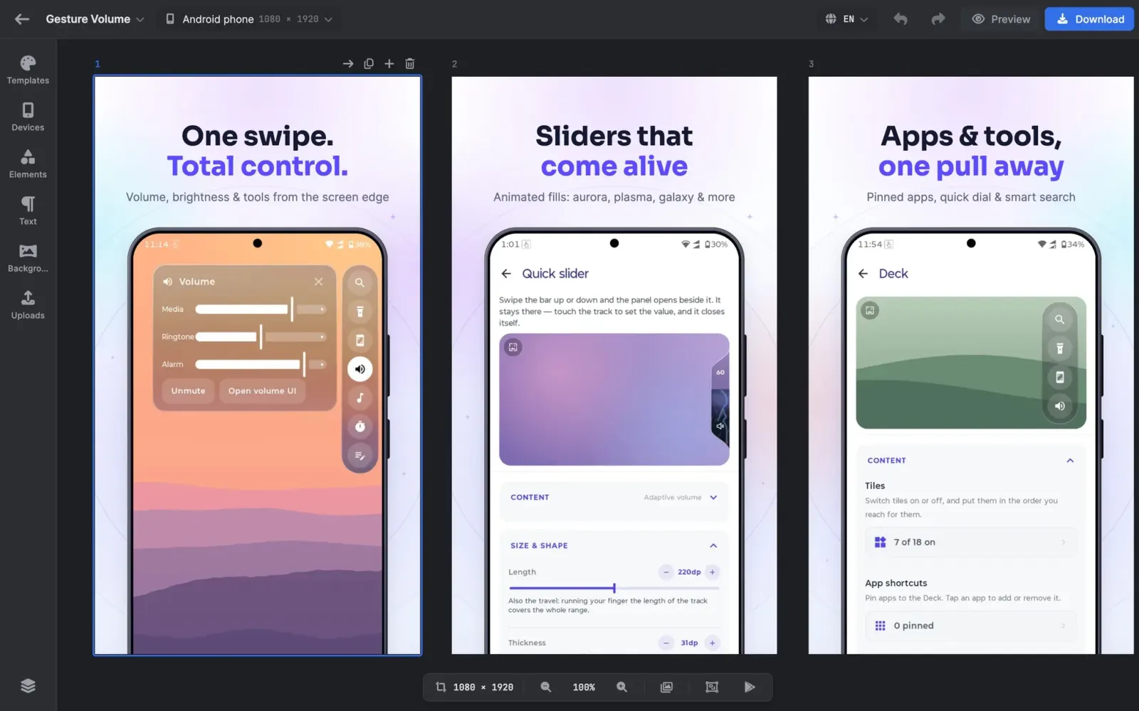 MockMyApp: a whole store listing on one canvas, every screen side by side