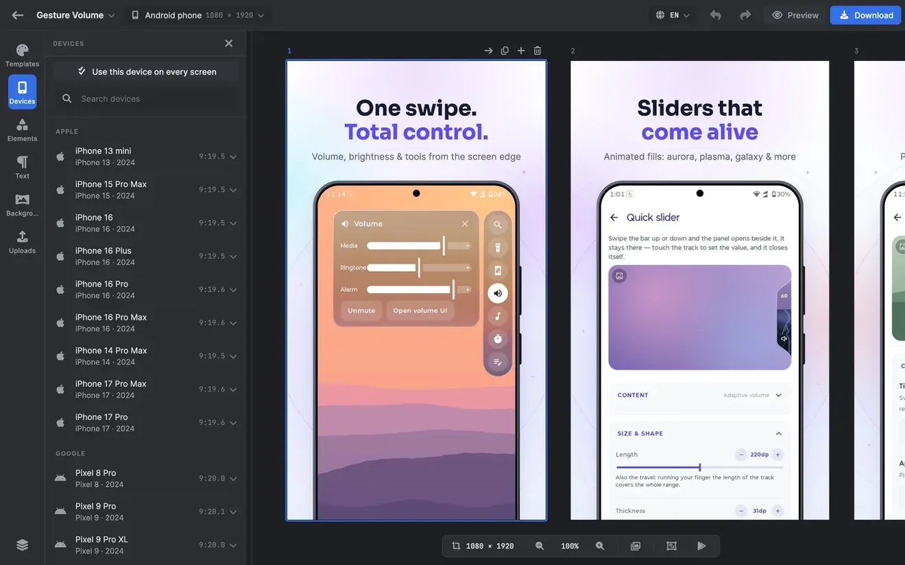 MockMyApp: real device frames, filtered by maker