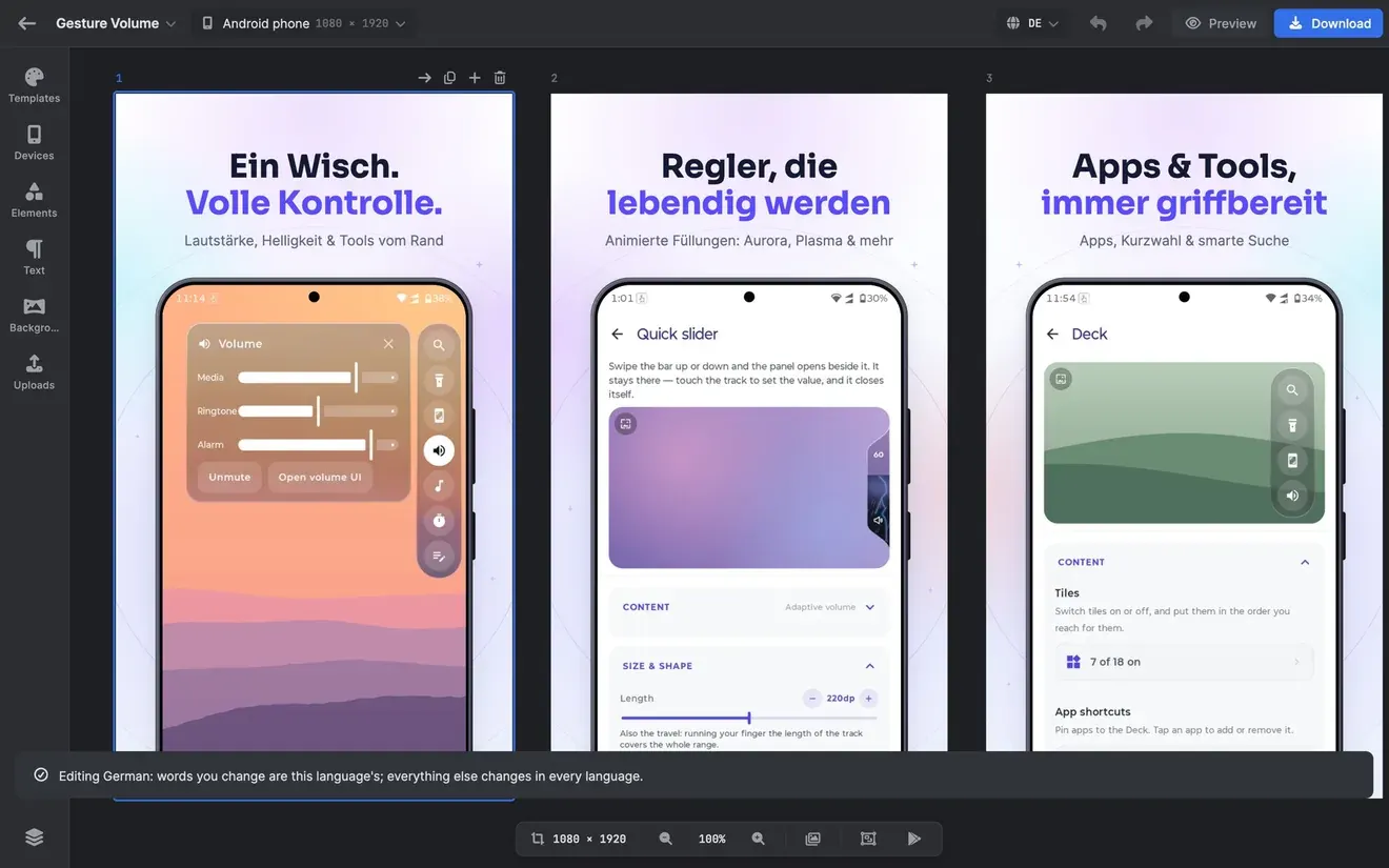 MockMyApp: headlines in 40 languages