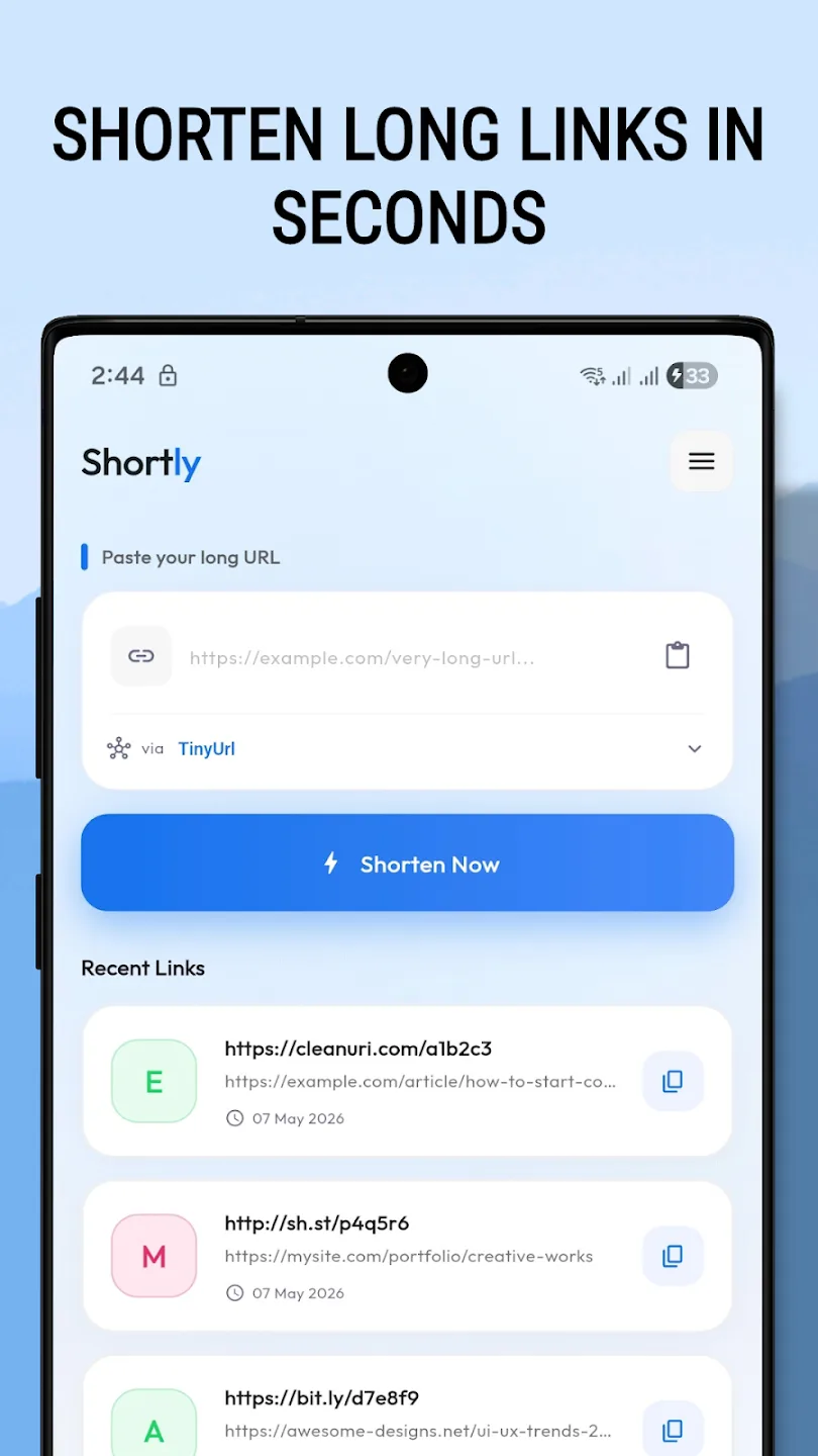 Shortly: URL & Link Shortener screenshot 1 of 5