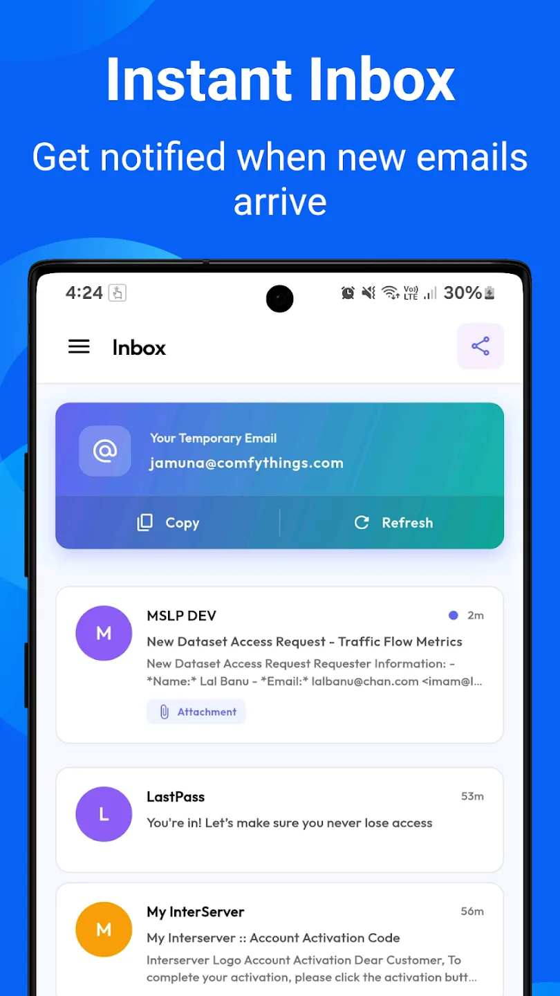 Temp Mail - Disposable Email screenshot 1 of 7